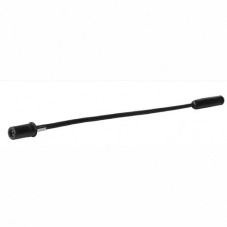 Black flexible antenna with a connector base
